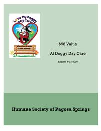 Doggy Day Care Valued at $58  Expires 08/23/2020 202//261